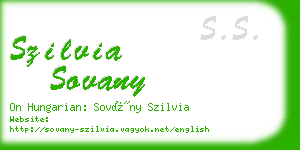 szilvia sovany business card